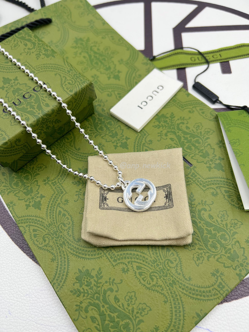 Gucci Interlocking Necklace Silver (1) - www.newkick.vip